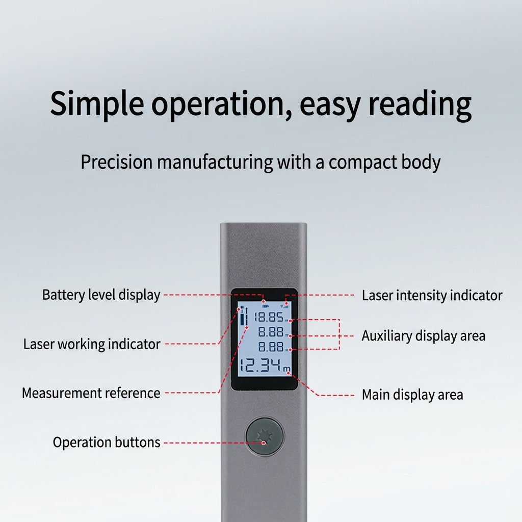 ochama LS1 Télémètre laser, léger et portable, haute précision et longue autonomie, câble de données et cordon offerts, outil de mesure pour aménagement intérieur, enseignement et chantiers de construction