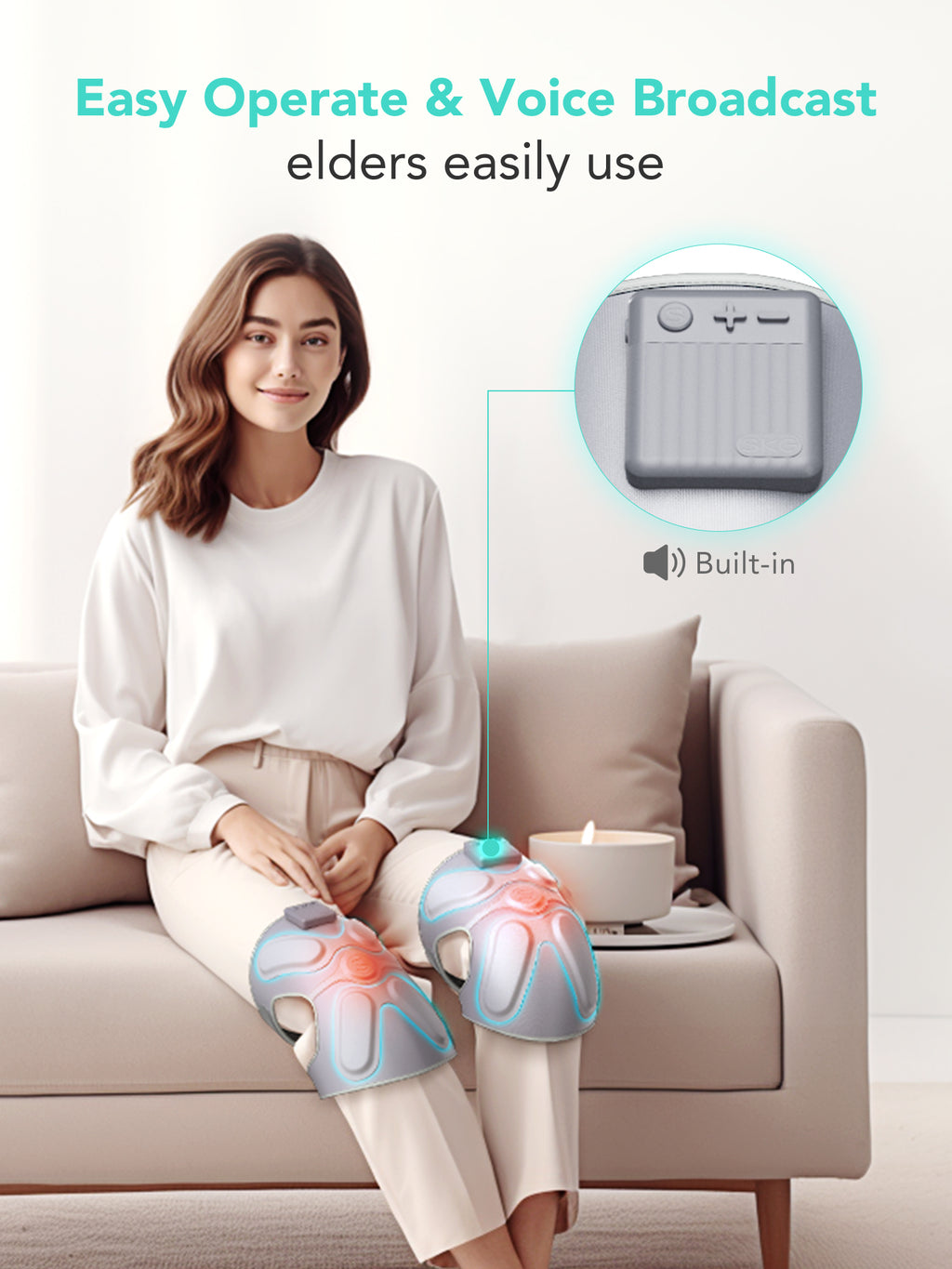 SKG W3 Pro Genouillère chauffante de massage avec fonction de vibration