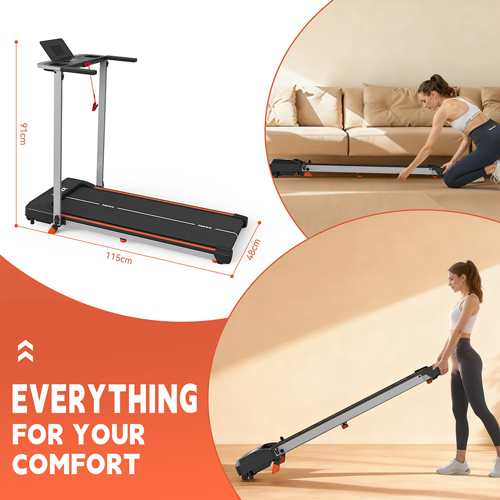 KeHot YQ T3898 Tapis de course inclinable à 9 %, pliable et silencieux pour l'entraînement à domicile, avec écran LED, compatible musique Bluetooth et applications EQI SPORTS, Zwift, Kinomap