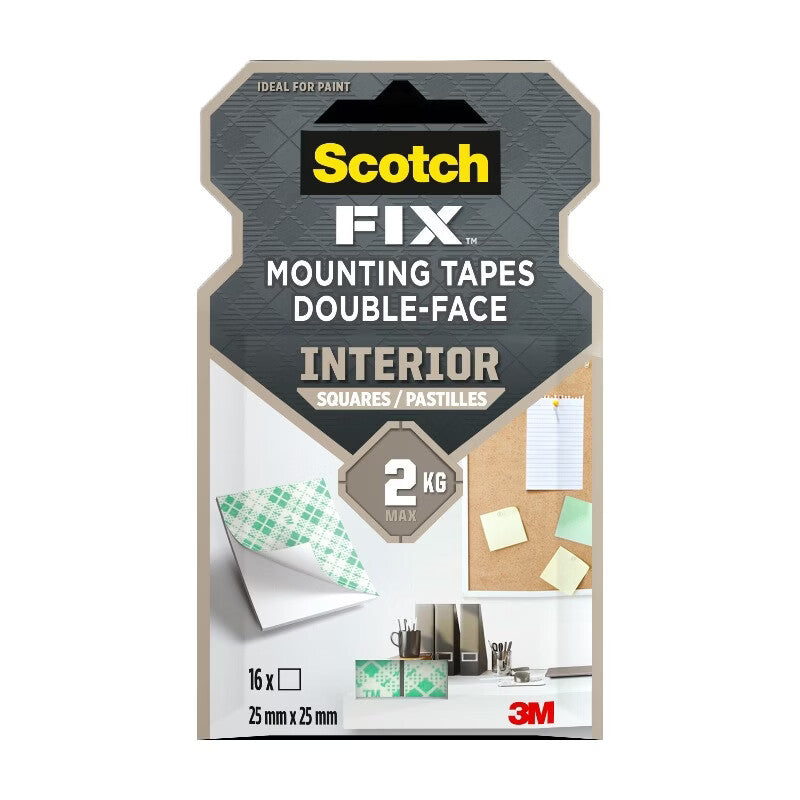 Scotch®Double Face Intérieur Blanc Bandes 25x25mm