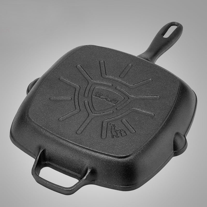 COOKER KING Poêle à frire carrée en fonte pour steak 26 cm