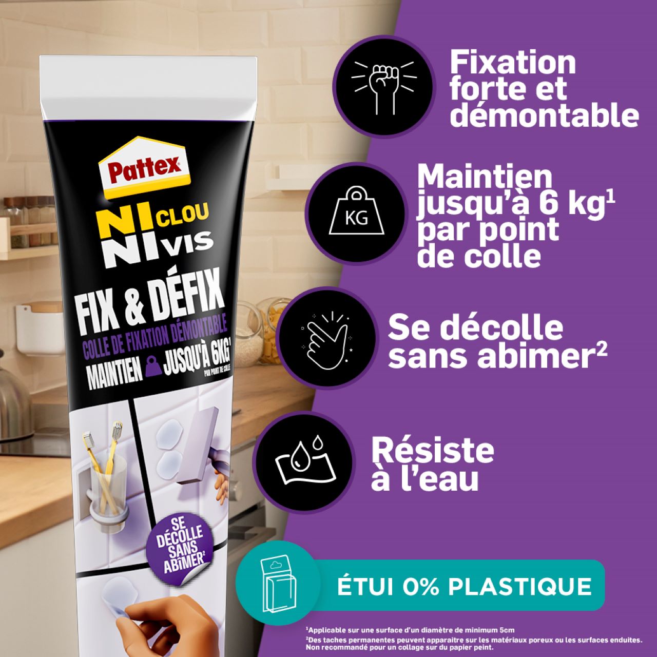 PATTEX Colle Fixation NCNV Fix et Défix tube 44g