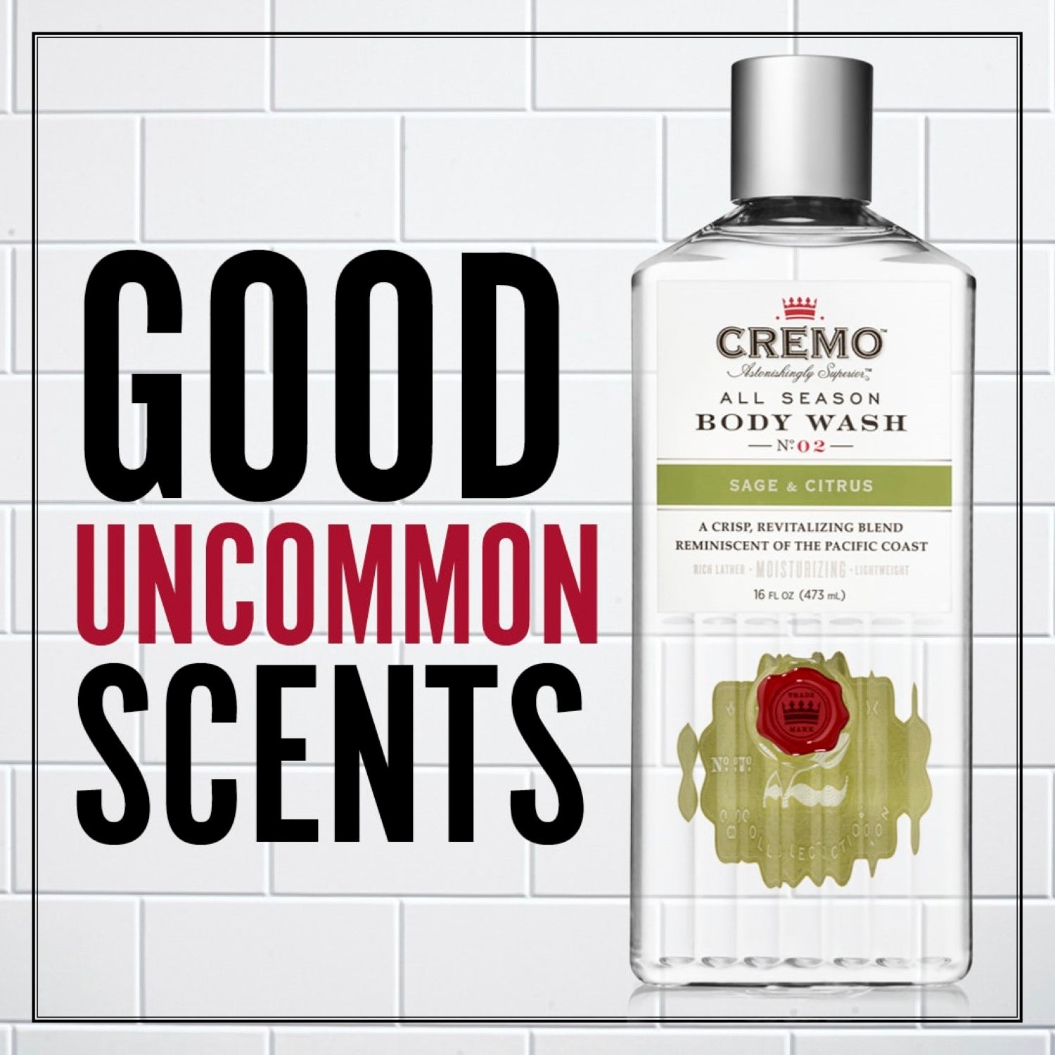 CREMO Sauge et Agrumes - Gel Douche - Hydratant & Revitalisant - 473 ml