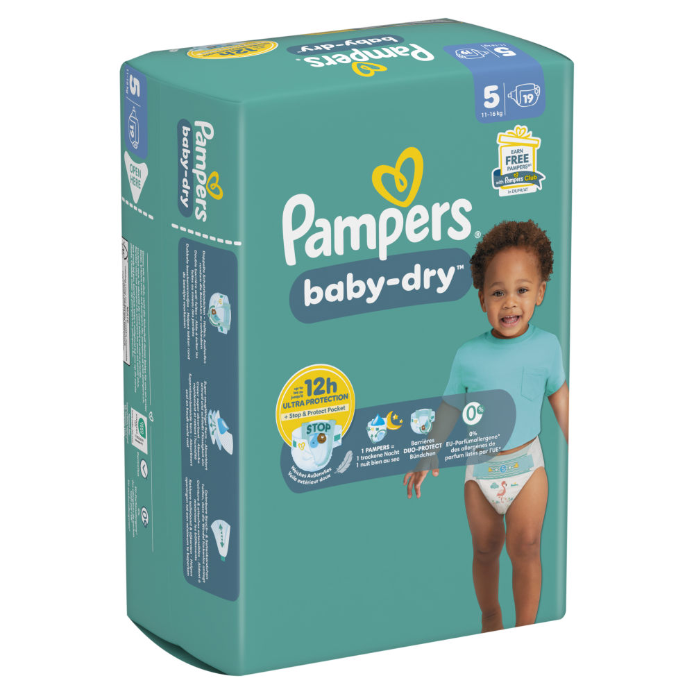 Pampers Baby-Dry, Taille 5, 19 couches
