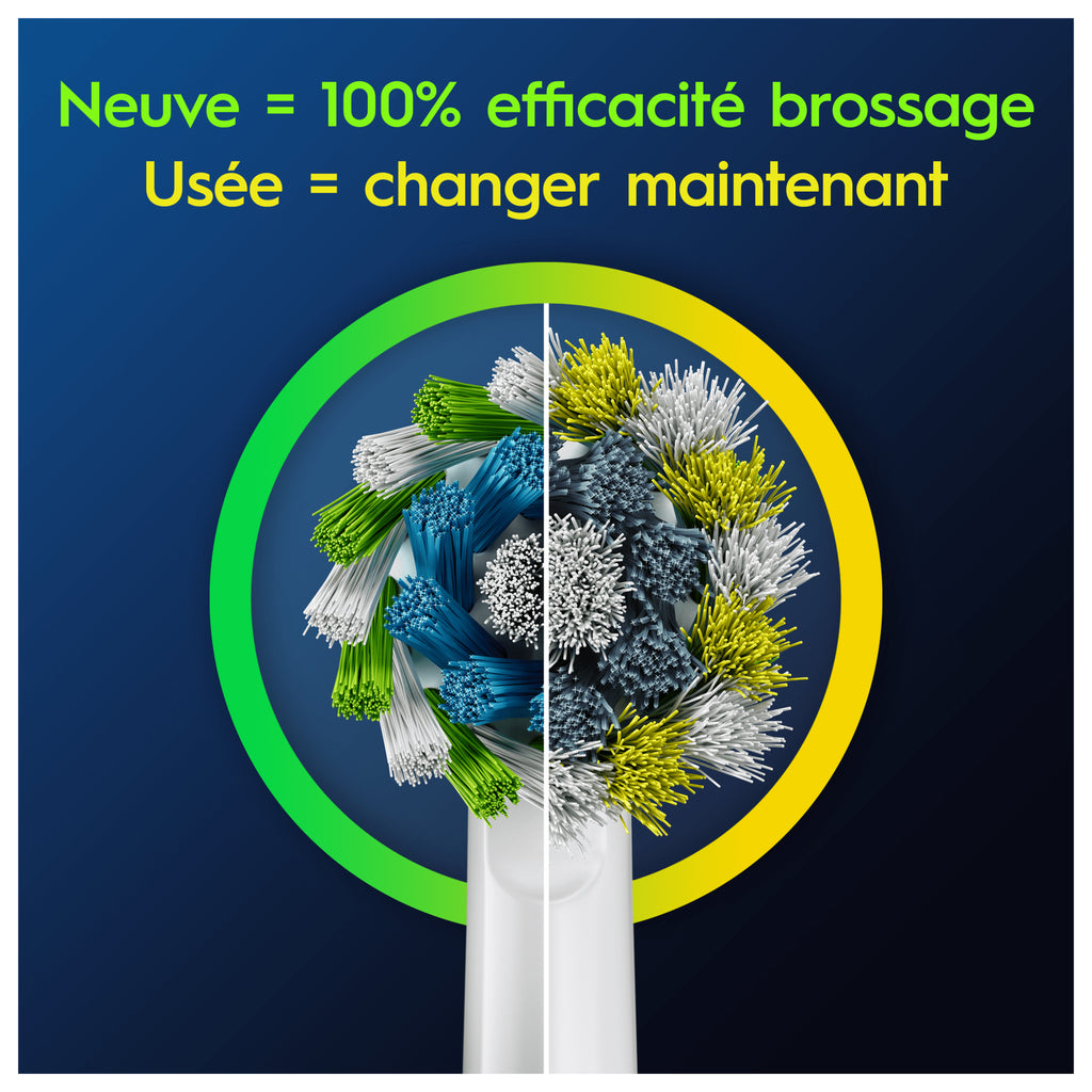 Oral-B Pro Cross Action Lot de 3 brossettes de rechange - Blanc