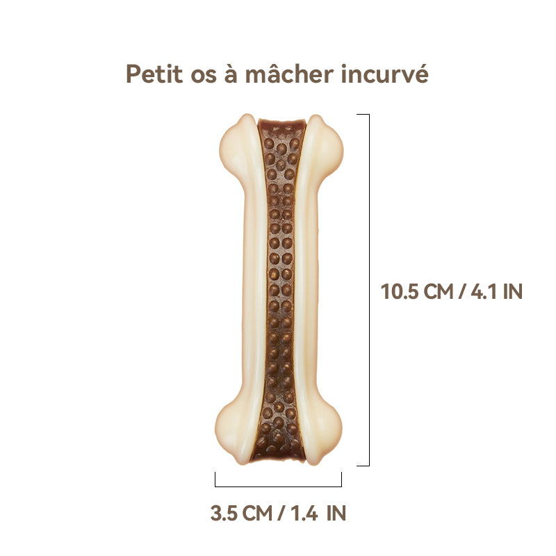 Blinkit Jouet à mâcher pour chien, Jouet résistant aux morsures en cuir de vachette robuste et nylon pour chiens mâcheurs intensifs, Jouet de nettoyage dentaire
