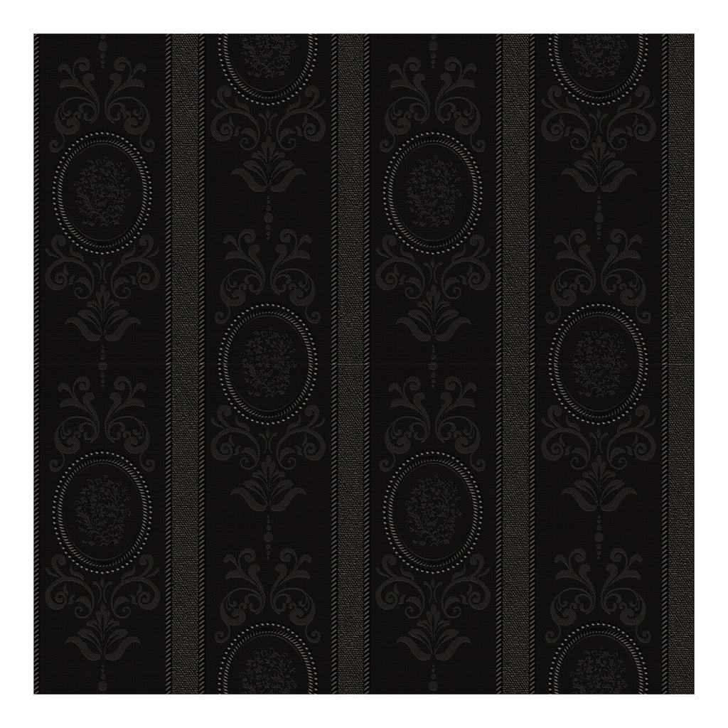 Murgall Rouleau de papier peint adhésif 3D Rococo noir - 44 x 508 cm