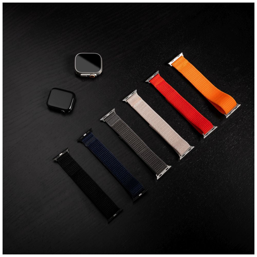 FIXED Bracelet en Nylon pour Apple Watch 42/44/45/46 mm - Bleu Foncé