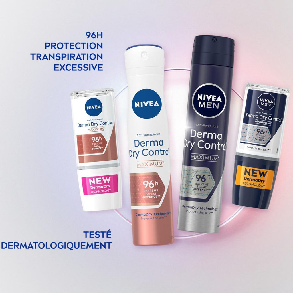 NIVEA Déodorant Femme Aisselles Derma Dry Control 96H Spray 200ml