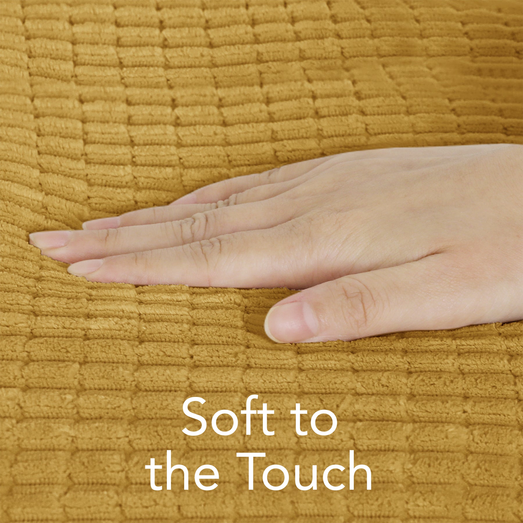 Deconovo Housse de coussin en velours, coloris doré, 45 x 45 cm, 1 pièce