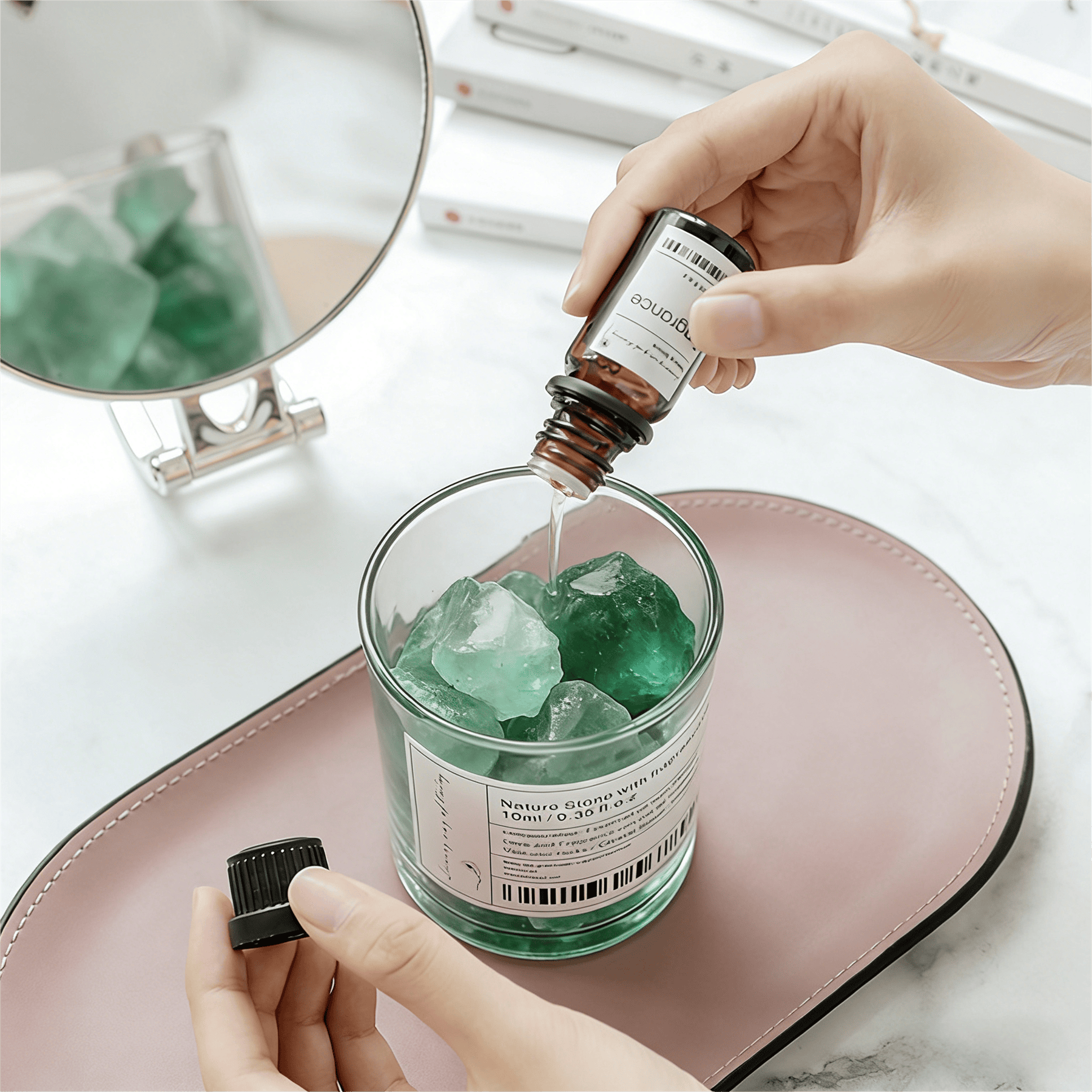 Zooly Coffret cadeau avec diffuseur de parfum en cristal vert, Enchanted Wood Phantom - 380 g