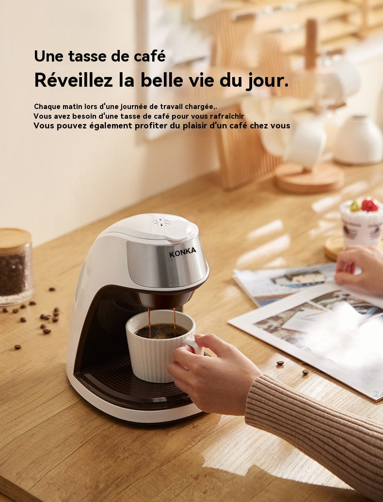 Konka Percolateur à café compact automatique 300 ml pour usage domestique, multifonction pour café et infusion aux fleurs