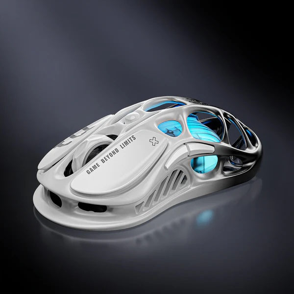Souris gaming sans fil GravaStar Mercury M1 Pro, 26 000 DPI, taux d'interrogation 4K, capteur PAW3395, ultra-légère (88 g), Bluetooth/2,4 G/filaire, RGB, 5 boutons programmables - Noir dégradé