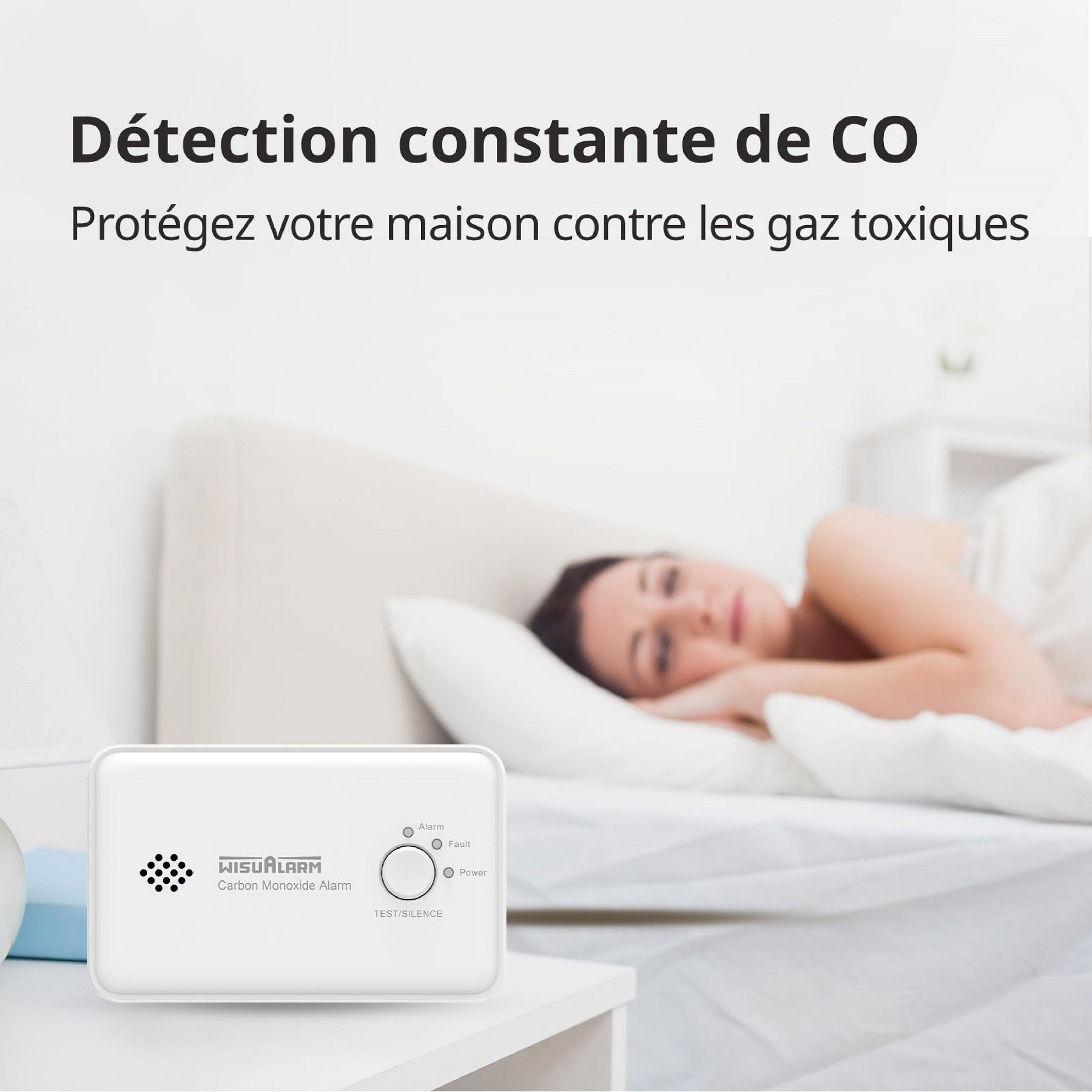 WISUALARM Détecteur de monoxyde de carbone capteur 10 ans C03