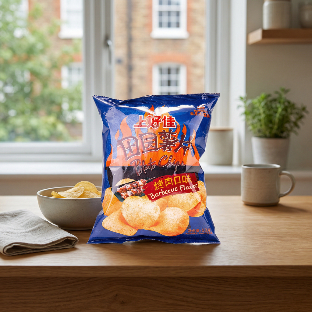 Oishi Chips de Pommes de Terre - Saveur Barbecue 50 g