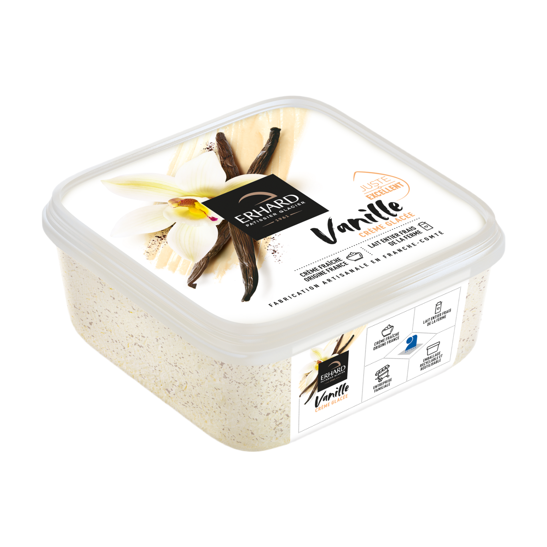 ERHARD Crème glacée saveur vanille - 450 g