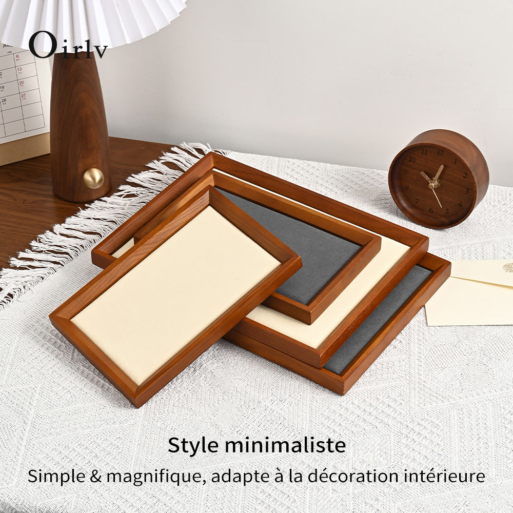 Oirlv Plateau de présentation pour bijoux en bois