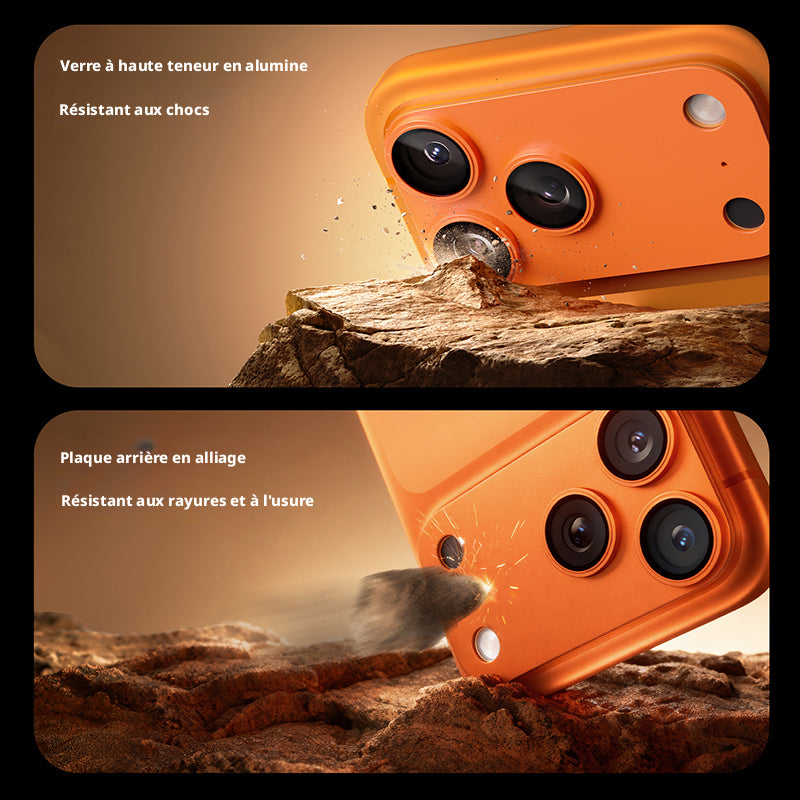 Protection d’objectif pour iPhone 17 Pro Max, haute transmittance, alliage métallique, anti-choc, orange, 1 pièce