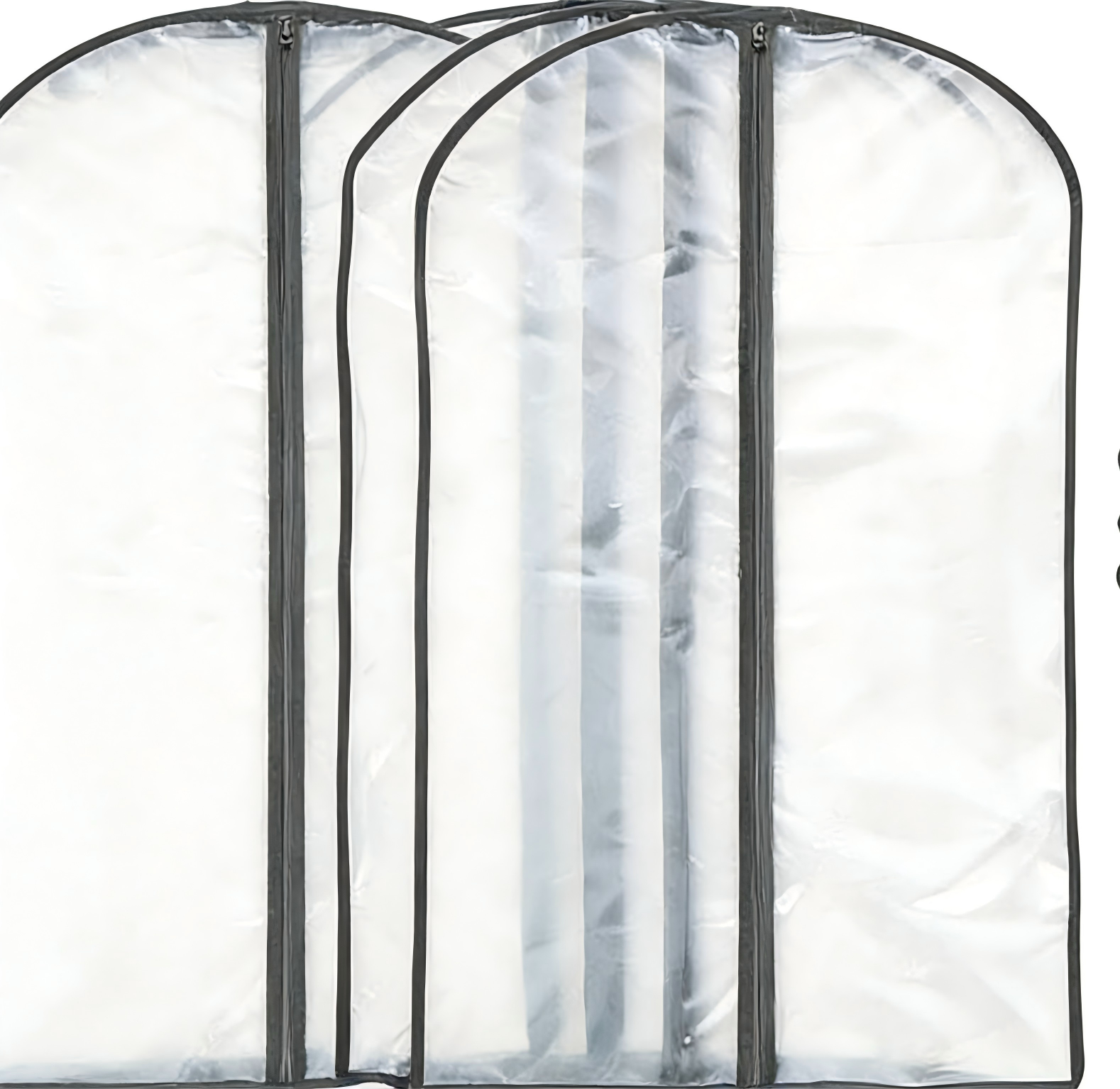 ANQI Sacs de rangement pour vêtements en PEVA avec fermeture éclair, lot de 3, blanc, 109 cm