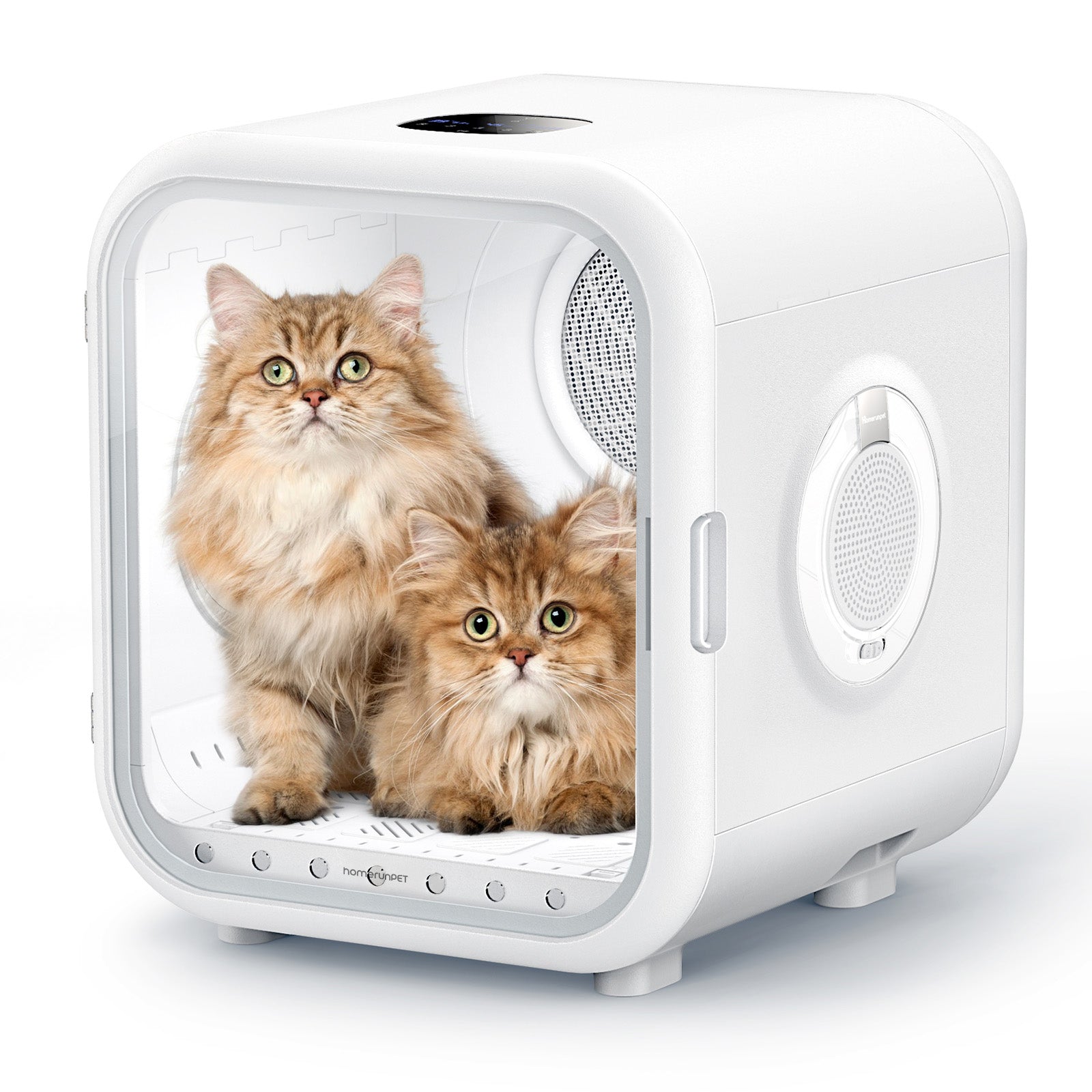 Homerunpet Drybo Plus Séchoir automatique pour chiens et chats, capacité 62 L, 437 x 467 x 486 mm, température, niveau de chaleur, débit d’air et durée de séchage personnalisables, double mode, adapté à tous les stades de vie des chats