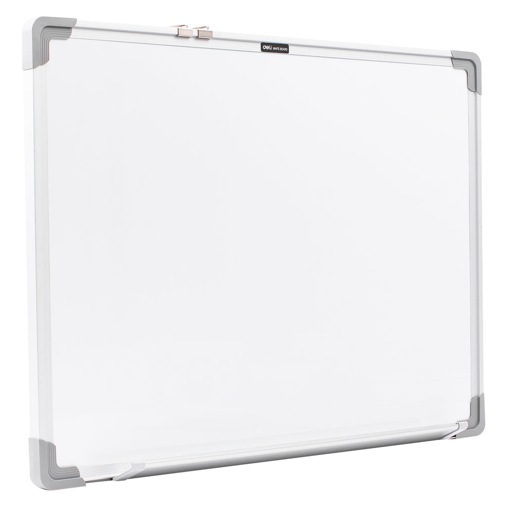 Deli Tableau blanc à effacement, Tableau de planification de bureau, 450 x 600 mm, Argent, 1 pièce