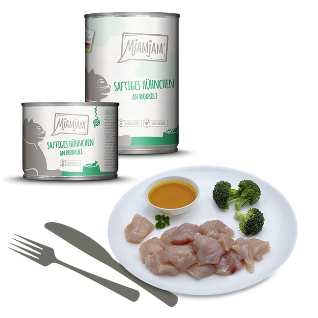 MjAMJAM Nourriture humide pour chat au poulet 200 g