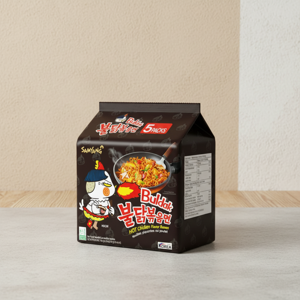 Samyang Buldak Nouilles instantanées saveur poulet épicé original - 5 x 140 g