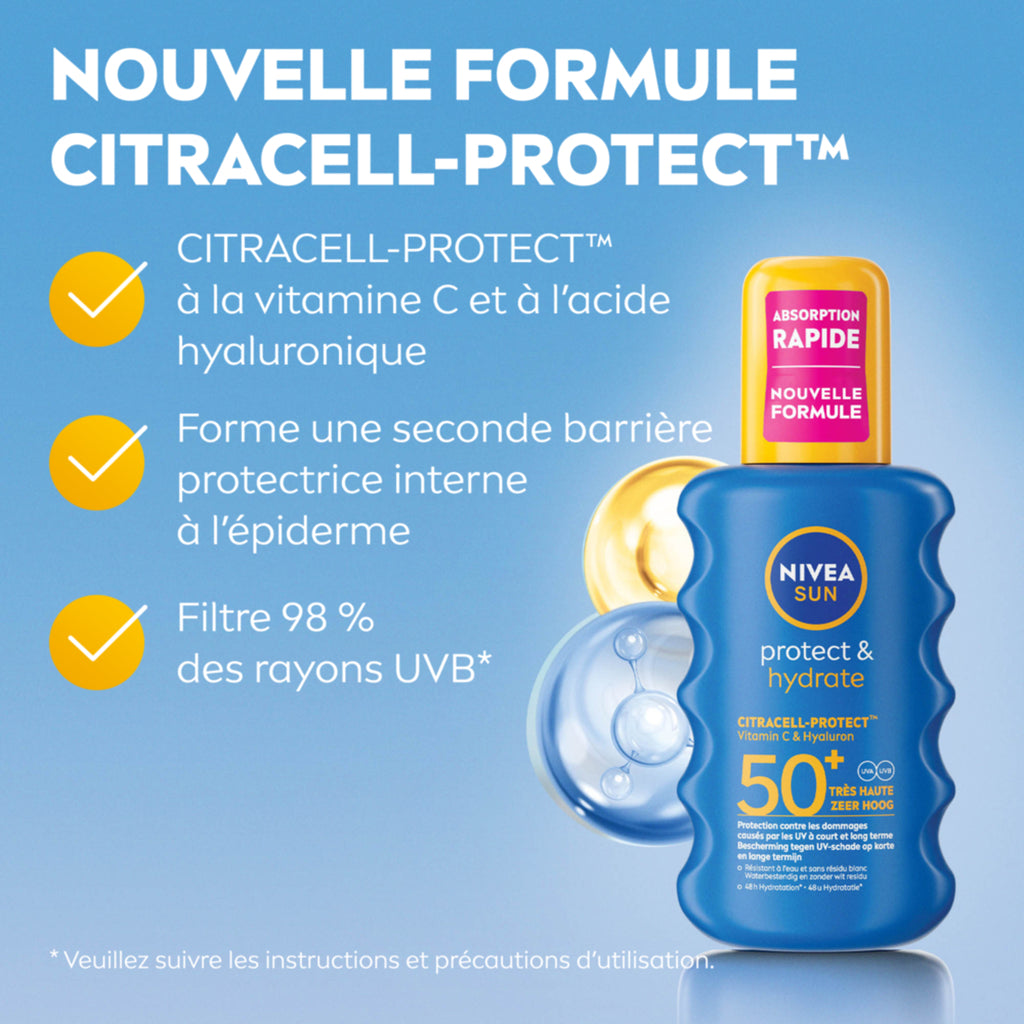 Nivea Sun Spray Solaire Protect & Hydrate SPF 50+ - 200 ml