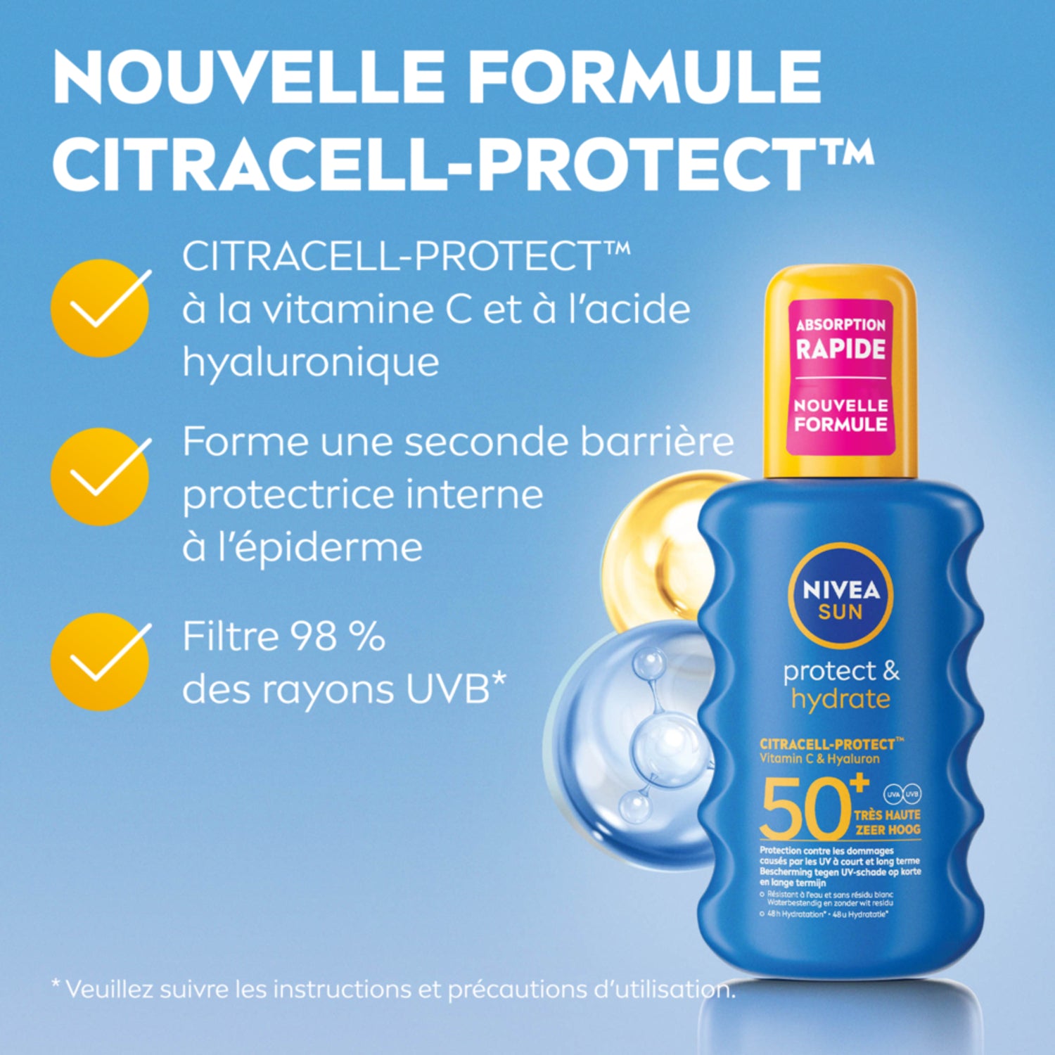 Nivea Sun Spray Solaire Protect & Hydrate SPF 50+ - 200 ml