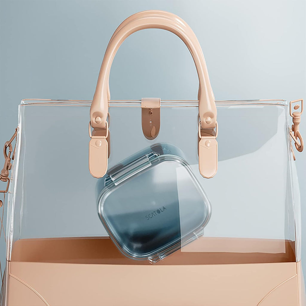 GAONLY Boîte pour appareil de contention, boîte de nettoyage pour appareil de contention, bain unique pour prothèses dentaires avec plateau d’égouttage, adapté aux prothèses dentaires