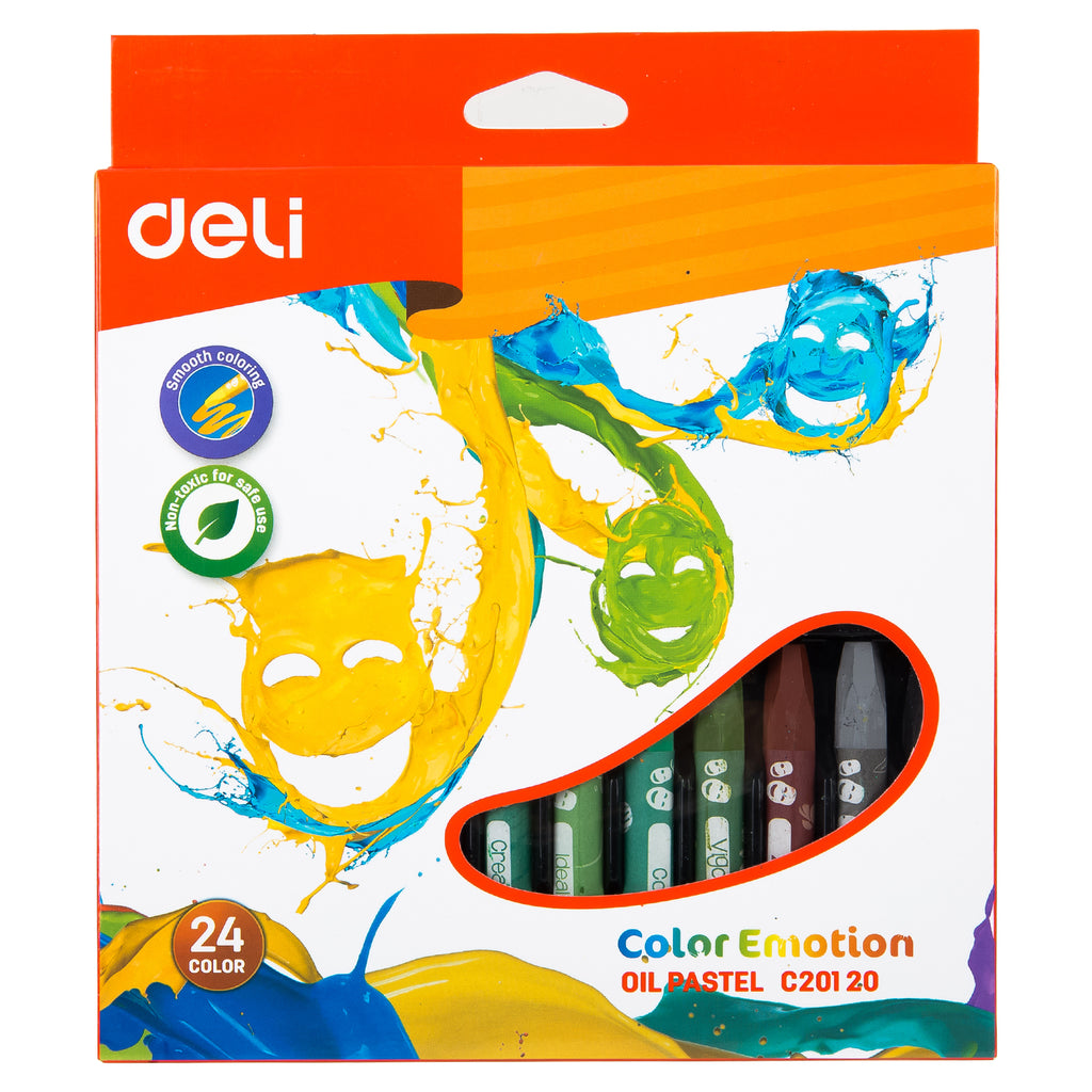 Deli Coffret de 24 pastels à l'huile