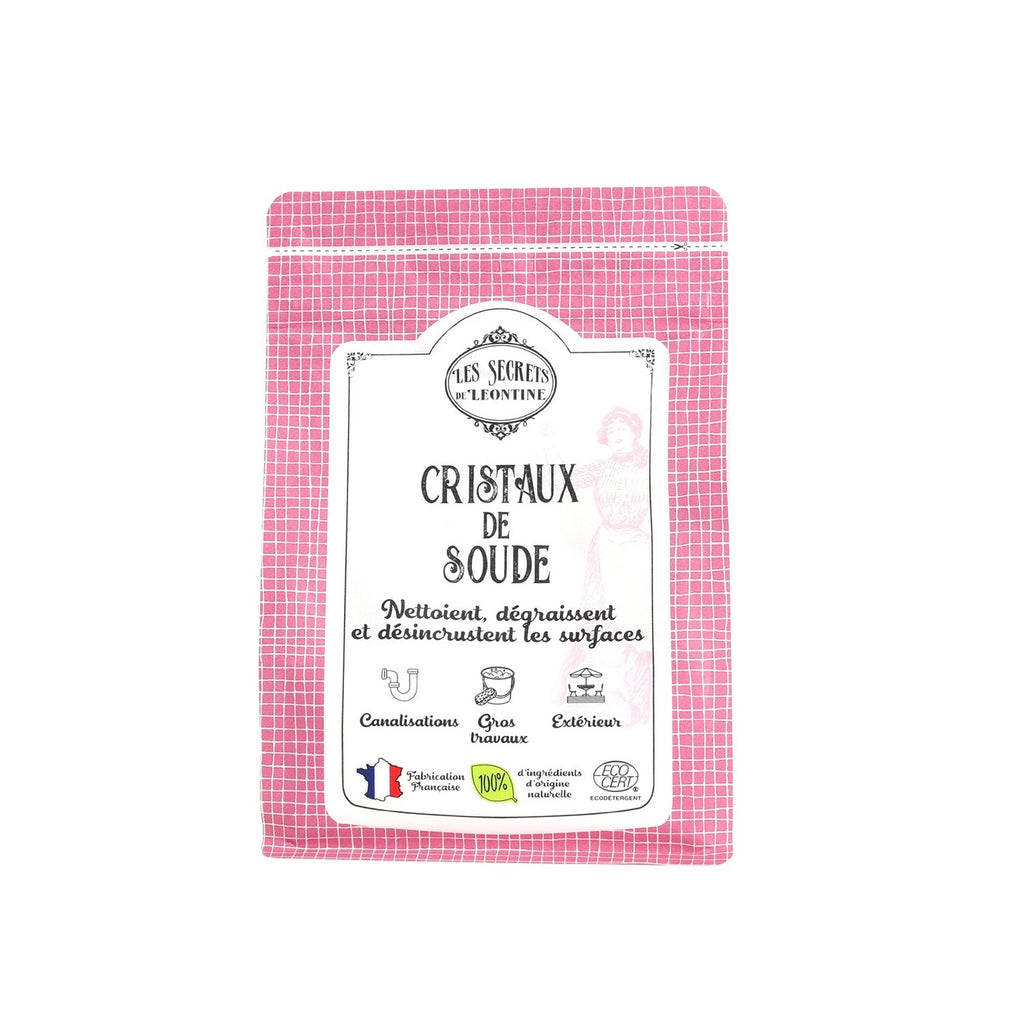 LES SECRETS DE LEONTINE Cristaux de soude poudre nettoyante Ecocert dégraissante 500 g