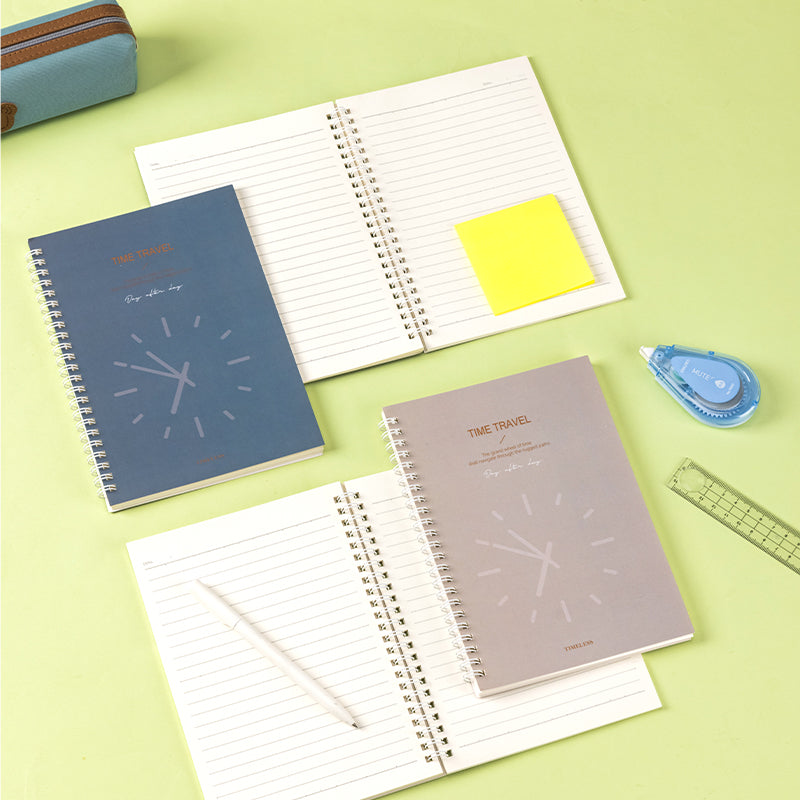 Deli Carnet à spirale, A5 (148 x 210 mm), 60 feuilles/120 pages, 70 g/m² - Parfait pour les étudiants, le bureau et le journaling, Série Pure Time, Lot de 4