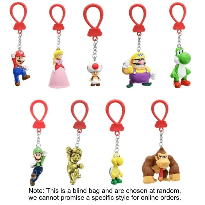 Super Mario Porte-clés Backpack Buddies à collectionner - 9 modèles - Sachet surprise - Modèle aléatoire