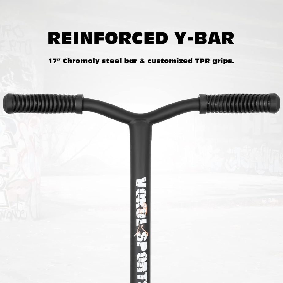 VOKUL Pro Trottinette acrobatique légère en aluminium, Débutant, 6 ans et plus, BMX style libre, Noir