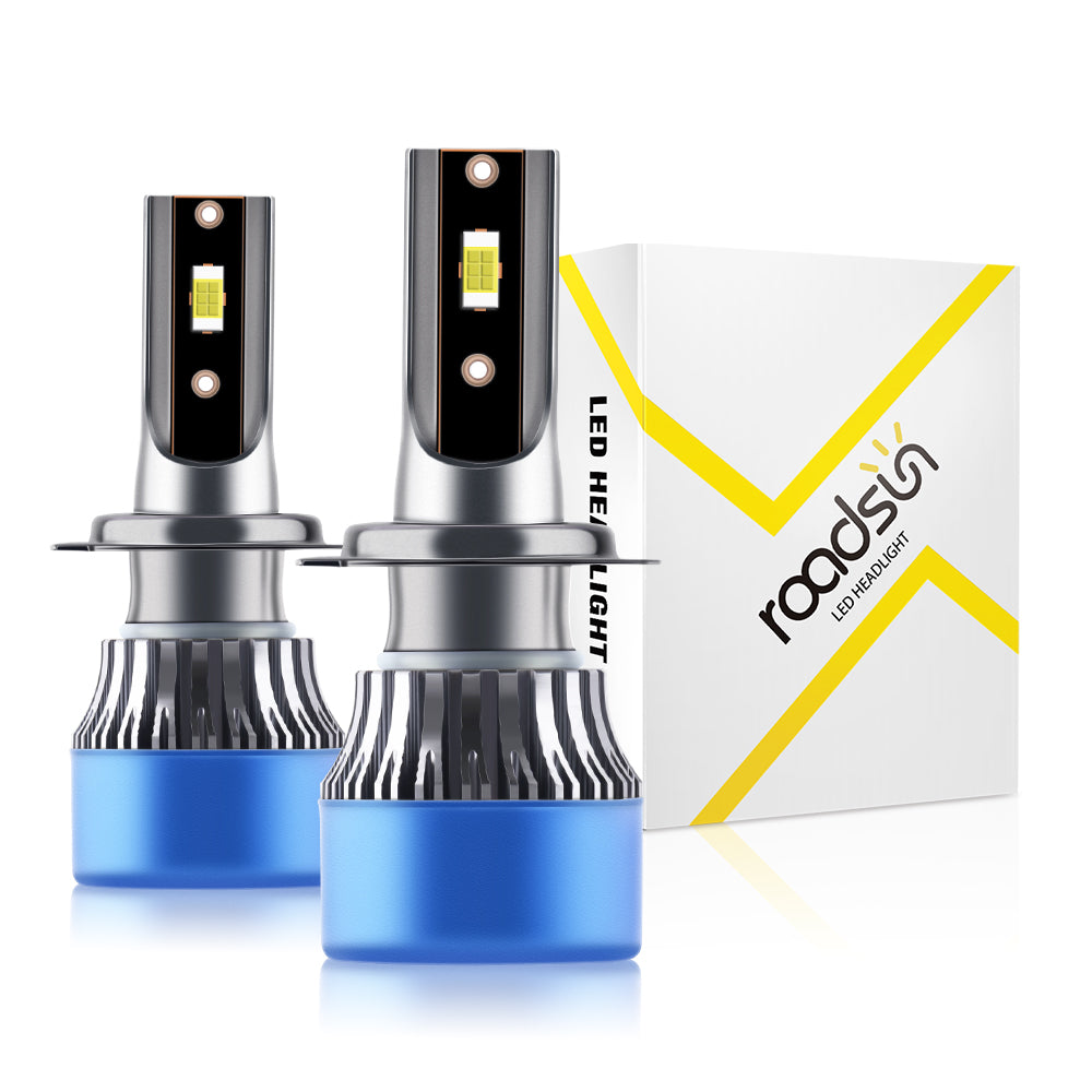 Roadsun Ampoule de phare LED antibrouillard H7 pour sports motorisés 6000 K, lumière 800 % plus lumineuse pour véhicules tout-terrain UTV ATV