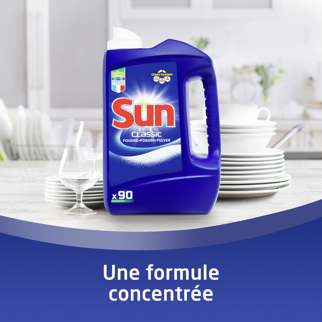 Sun Classic Poudre pour Lave-vaisselle, 90 Lavages, 2,85 kg