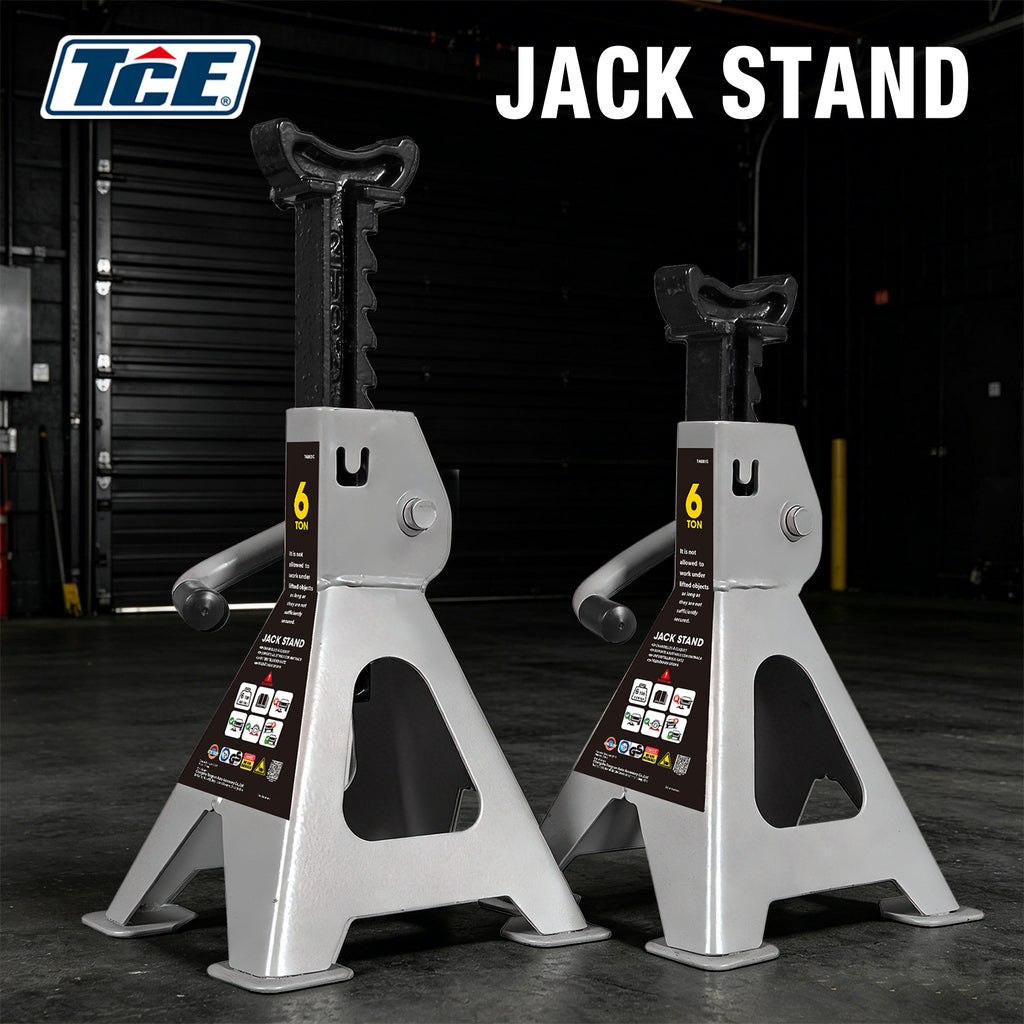 TCE Chandelles de Sécurité de Qualité Professionnelle 6t 388-580mm Hauteur Réglable Certifié en 1494 Structure en Acier Soudé pour Grands SUVs Véhicules Tout-Terrain 4x4 Camions Légers BIG RED TORIN