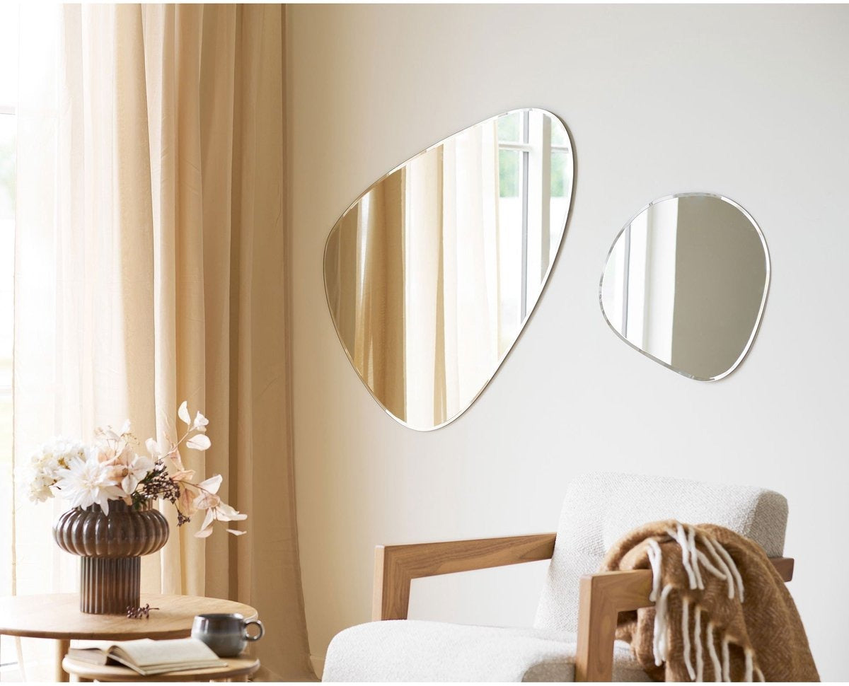 House Nordic Miroir mural, Forme organique, Design à plans pliés, 70 x 100 cm