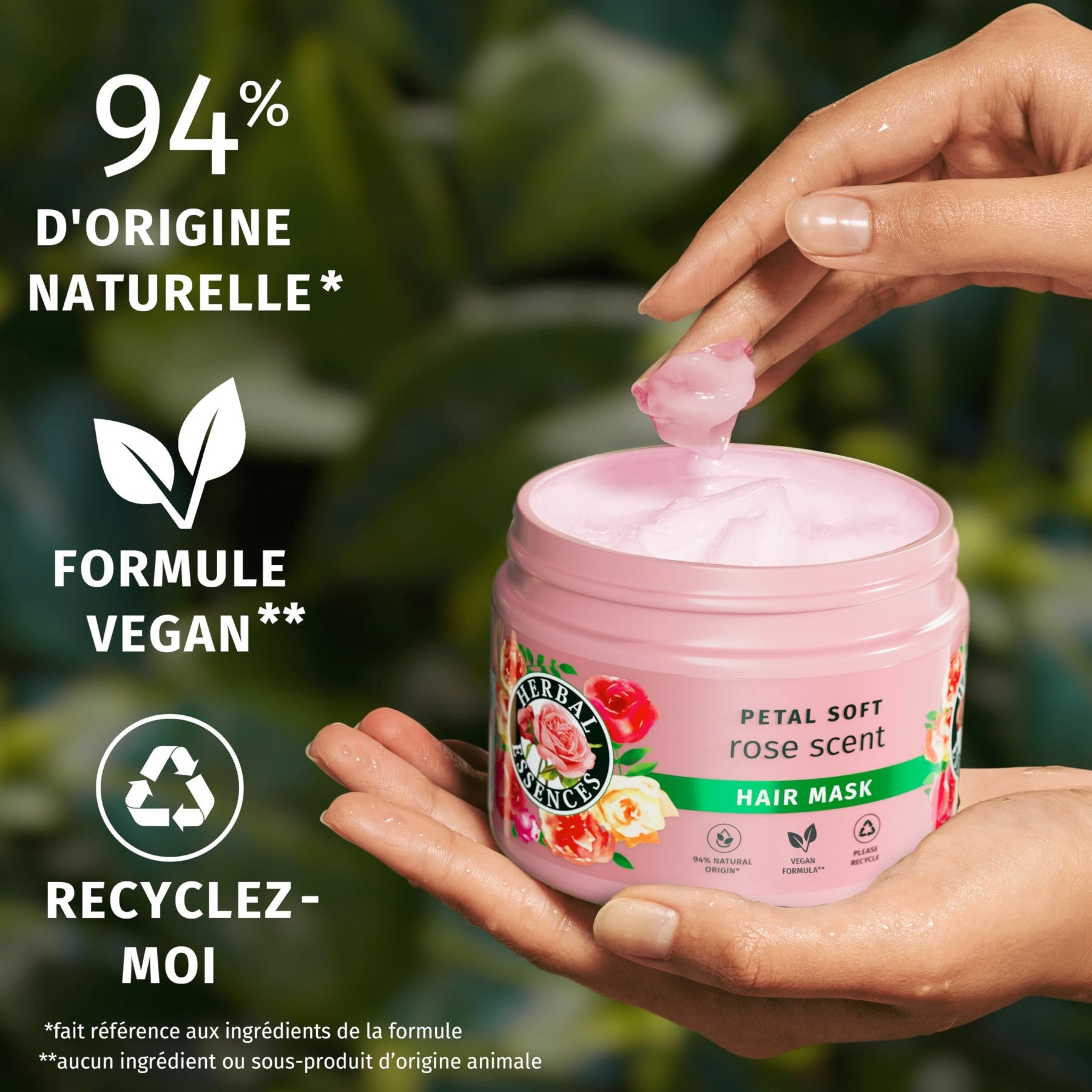 Herbal Essences Routine Douceur Parfum Rose avec Shampooing 250 ml, Après-Shampooing 200 ml, Masque 500 ml Et Spray Tout-en-Un Léger 145 ml