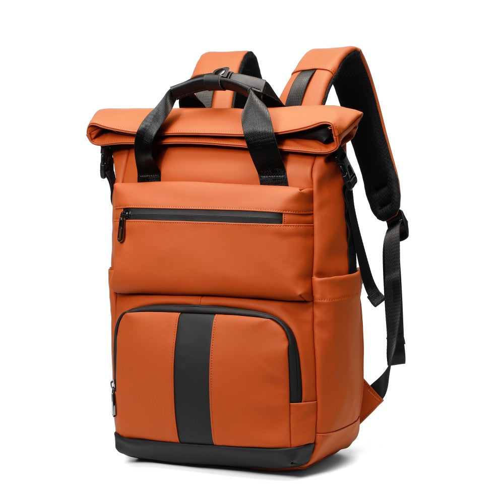 Sac à dos ordinateur portable 15,6 pouces à rabat supérieur déperlant grande capacité sac à dos multi-poches pour voyage trajet quotidien