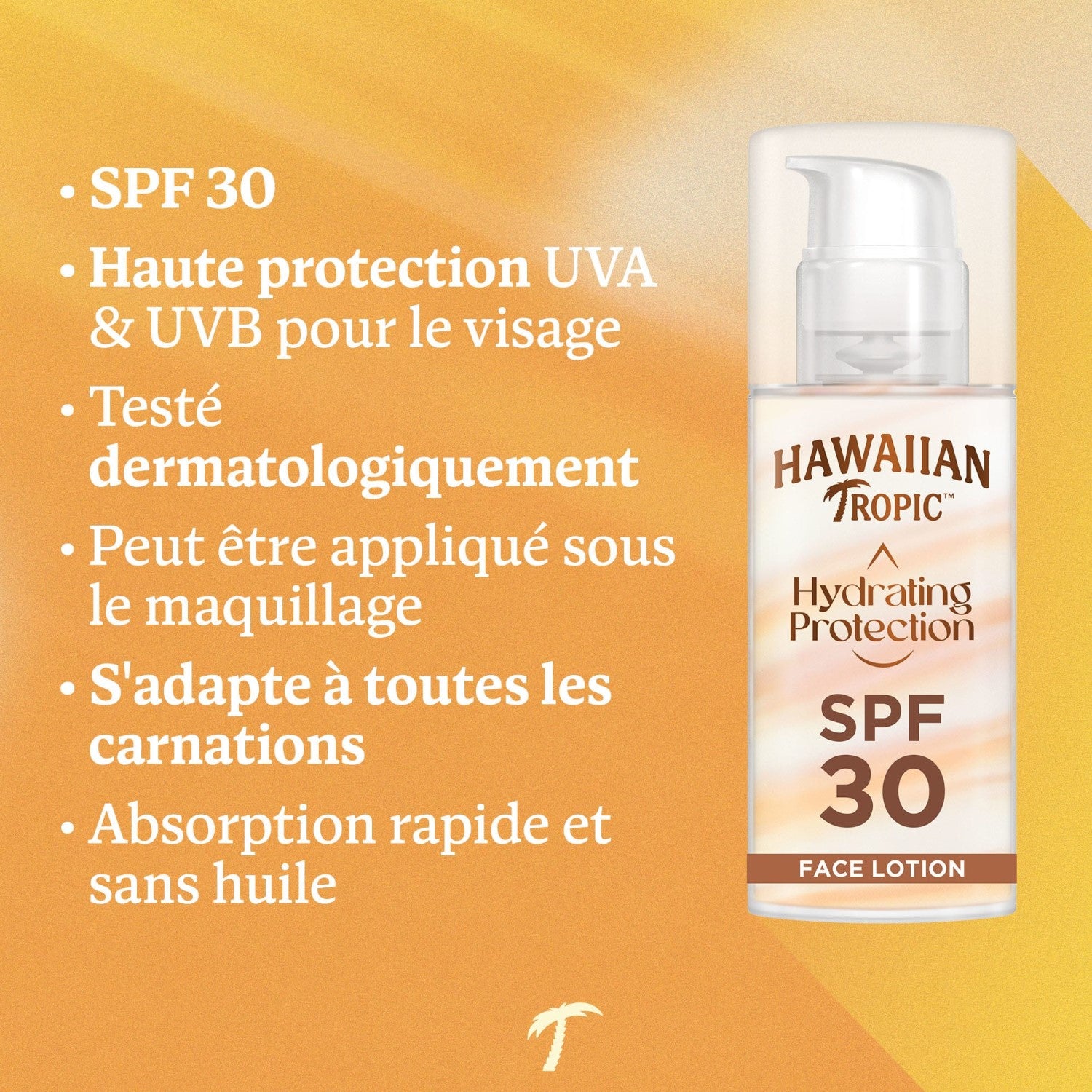 HAWAIIAN TROPIC Hydrating Protection Crème solaire visage SPF 30 - 50 ml