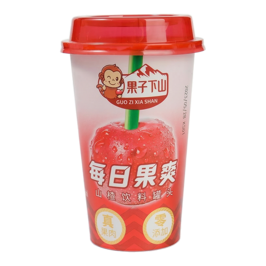 Guozixiashan Boisson quotidienne fraîche rafraîchissante à l'aubépine en canette 410 ml
