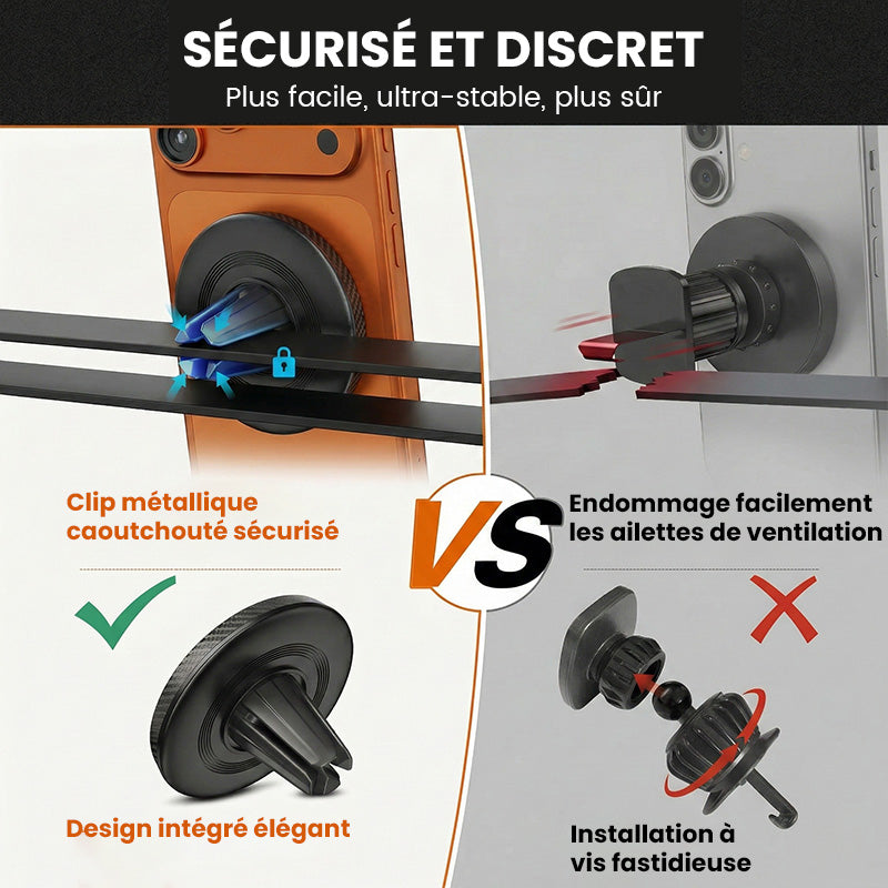 Support de téléphone de voiture magnétique sans fil pour grille d'aération A2C, compatible avec Apple et Android, EV11, Noir