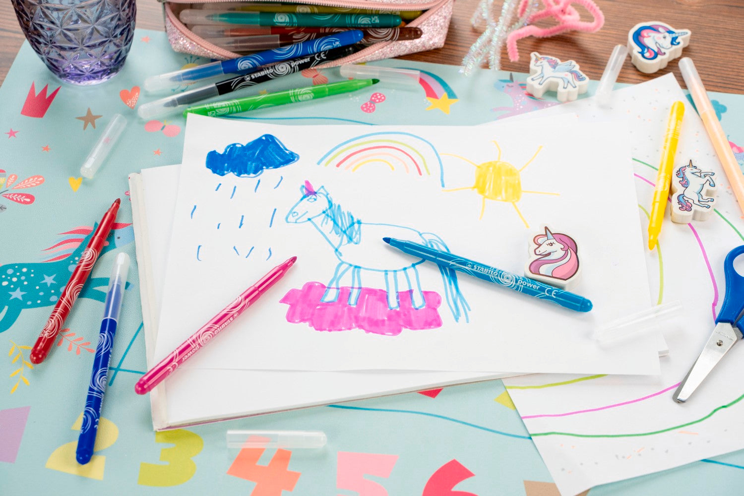 STABILO Power Présentoir en carton, Assortiment de 18 couleurs