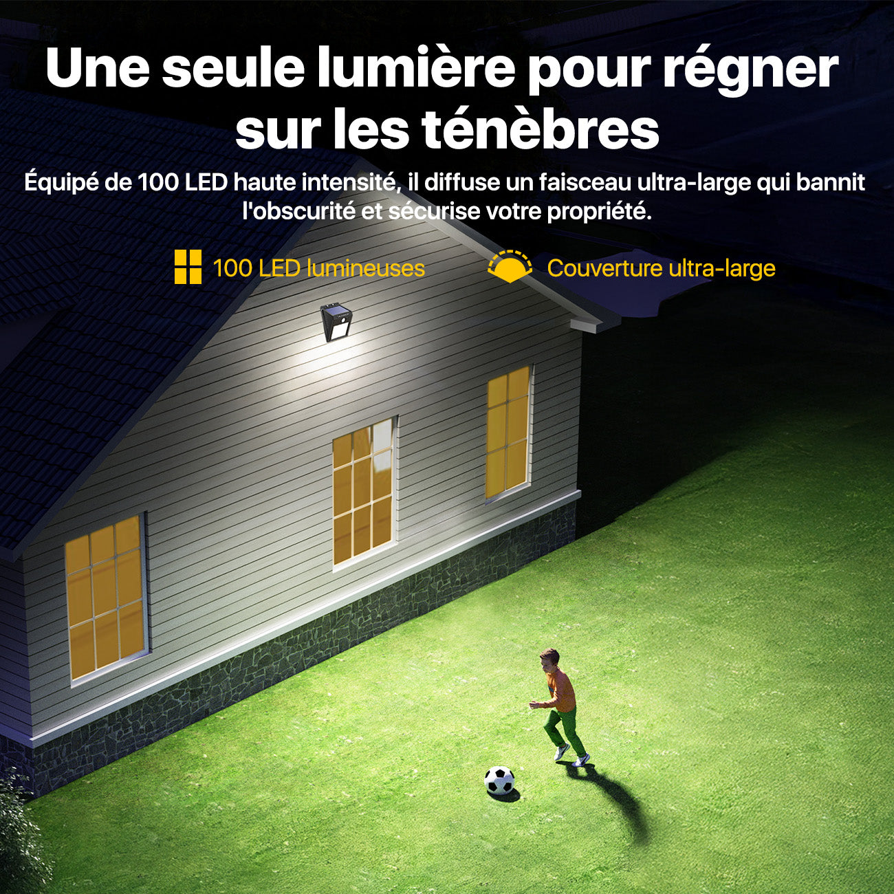 VIVREAL Lampes murales solaires alimentées par l’énergie solaire, Lot de 6, 100 LED YHM02B, Soldes du Nouvel An, Meilleures idées cadeaux