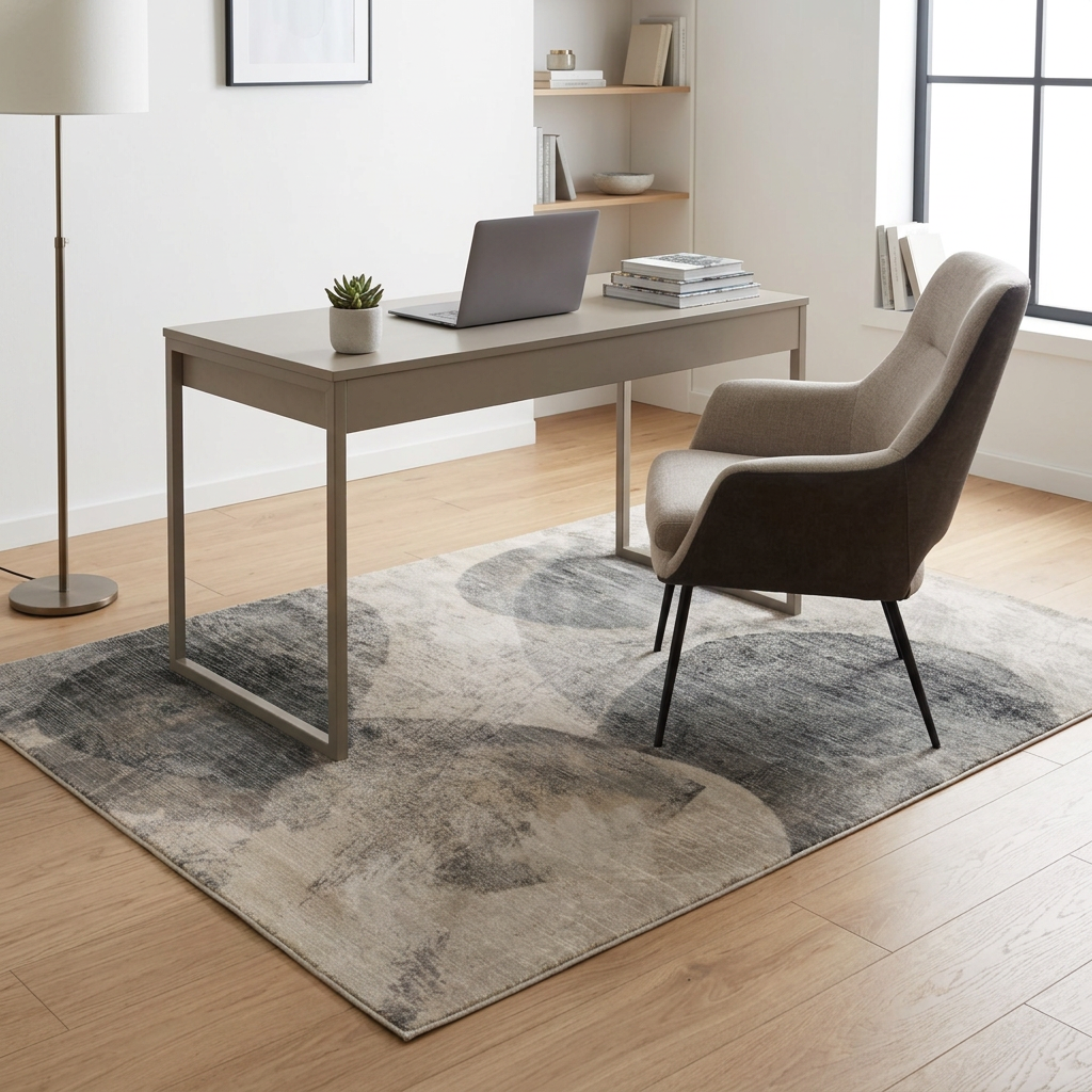 Aloyse Tapis rectangulaire gris acier 160x230 cm - 100 % polyester recyclé, texture tissée résistante à l'usure, pour salon et salle à manger