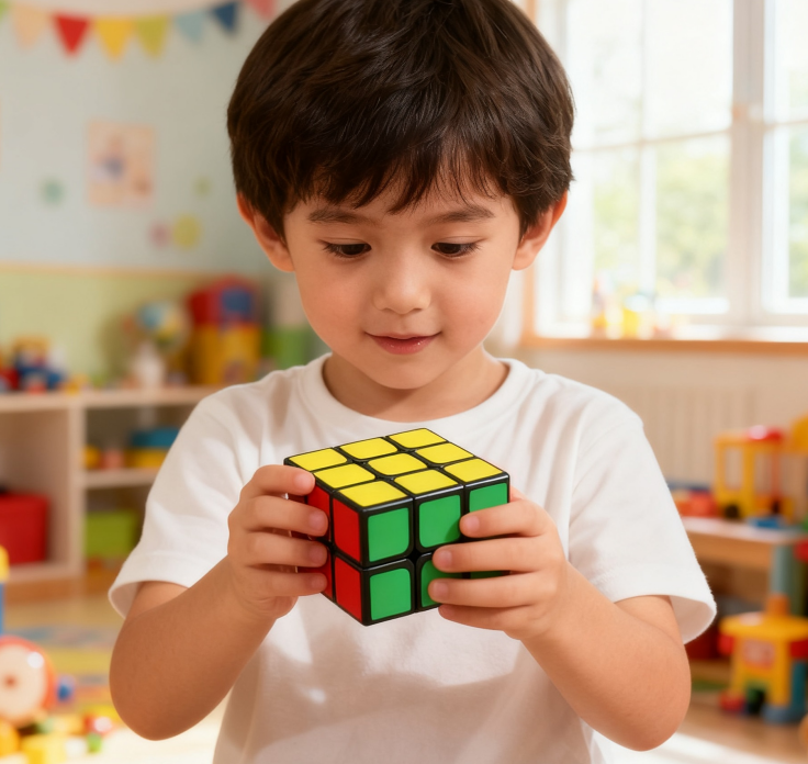 Cube classique à autocollants 2 x 3 x 3, Jouet casse-tête portable pour débutants