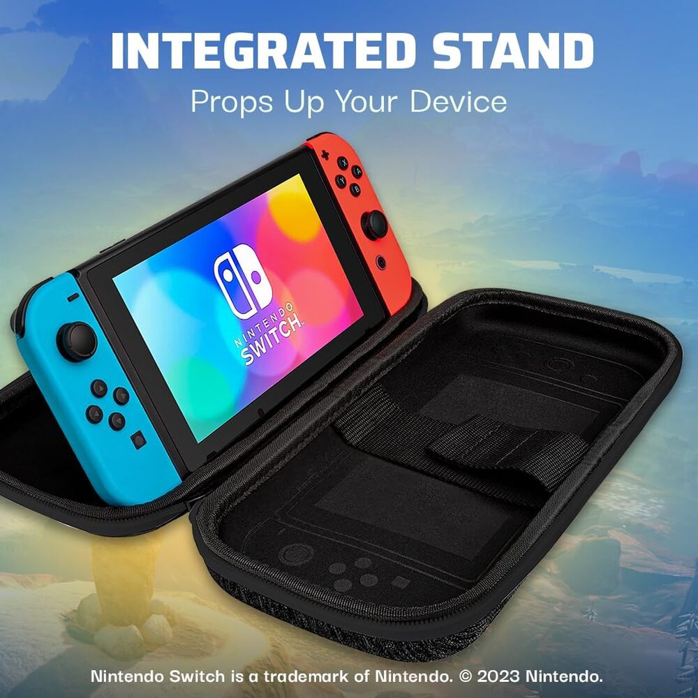 PDP Étui Rigide Travel Case Nintendo Switch, Switch Lite et Switch OLED - Rangement 14 Jeux - Pochette Velcro Ajustable - Sangle de Retrait - Licence Officielle The Legend of Zelda