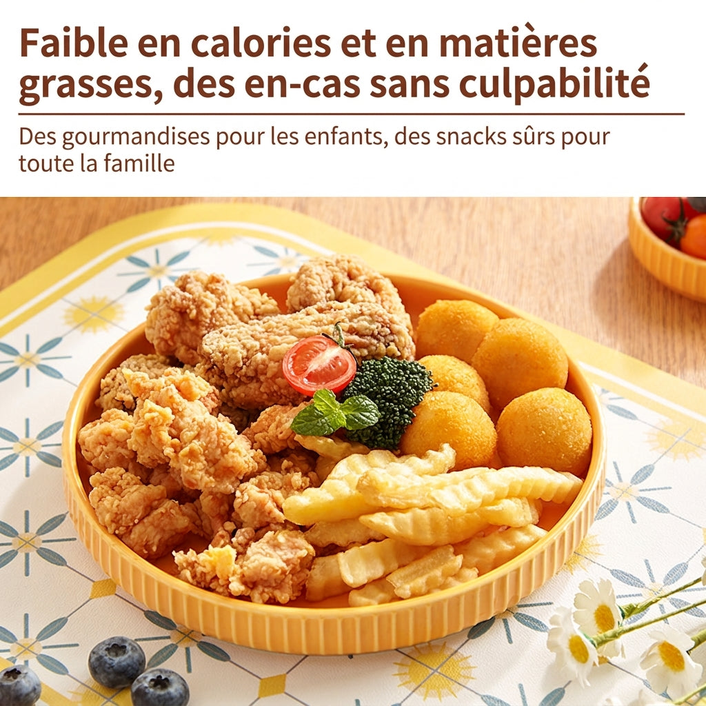 ochama Friteuse sans huile 3,2 L, friteuse électrique multifonction pour la maison, 1250 W, cuisson par air chaud, contrôle précis de la température et de la durée, intérieur antiadhésif